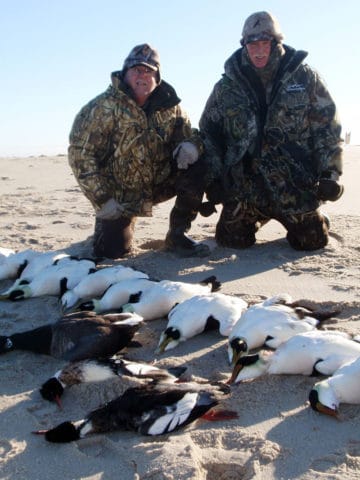 The results of an early morning sea duck hunt